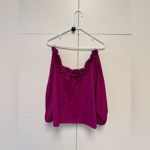 J crew Ruffle Penny Top. Dark Peony. Size small.